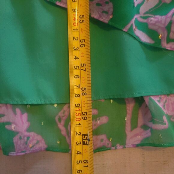 Lilly Pulitzer Rosalynn Ruffle Maxi Dress Beach Floral One Shoulder Size 12 - Picture 15 of 15